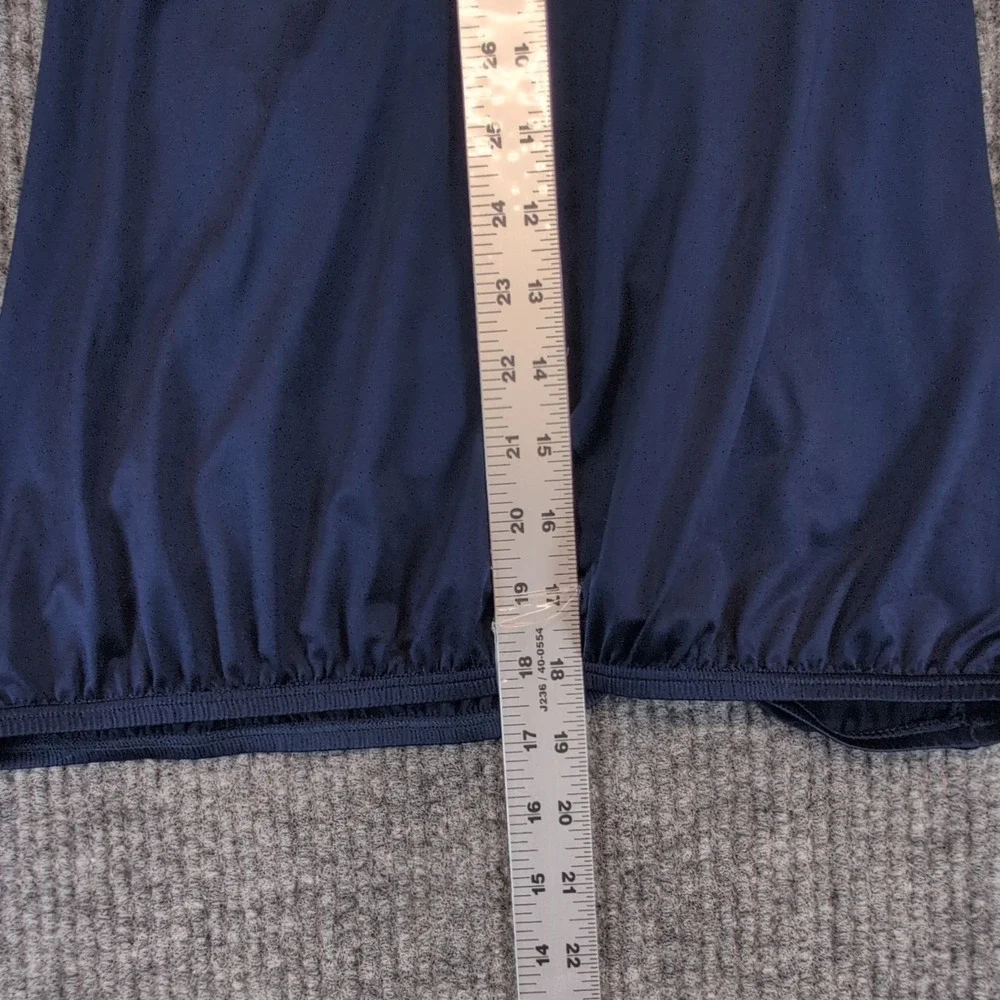 Nike Women's M Tank Top Built-In Bra Navy/Green Racerback Lightweight
